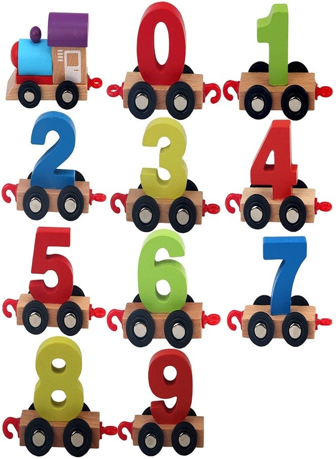 AUTHFORT Wooden Number Train Set Digital Cars Toys Learning Counting Numbers 0-9 STEM Preschool Gift for Toddlers Boys Girls - Image 2